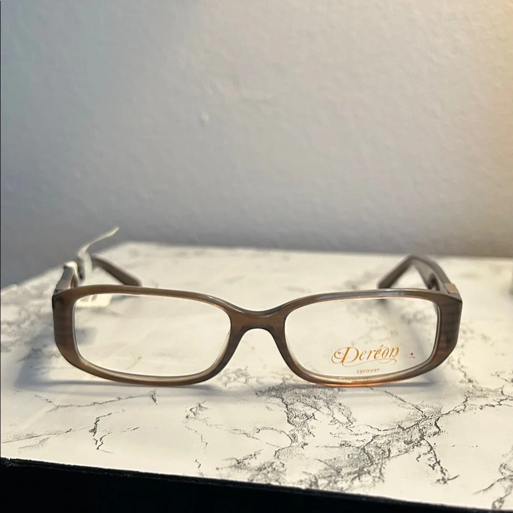 Dereon Elegant Brown With Silver Accents Women's Glasses. Size 53-17-135